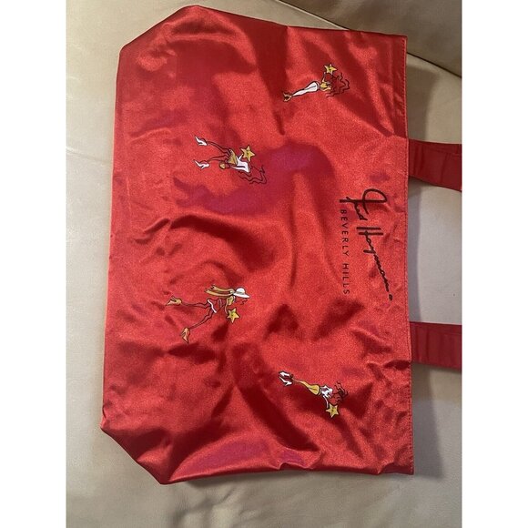 Fred Hayman Born To Shop Tote Bag Beverly Hills 17 By 12 Inches  Red - Picture 2 of 10